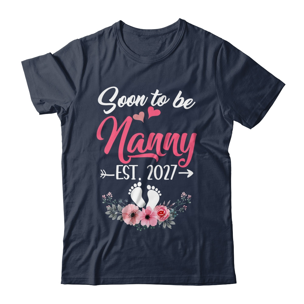 Soon To Be Nanny Est 2027 Mothers Day First Time Nanny Shirt & Tank Top | teecentury