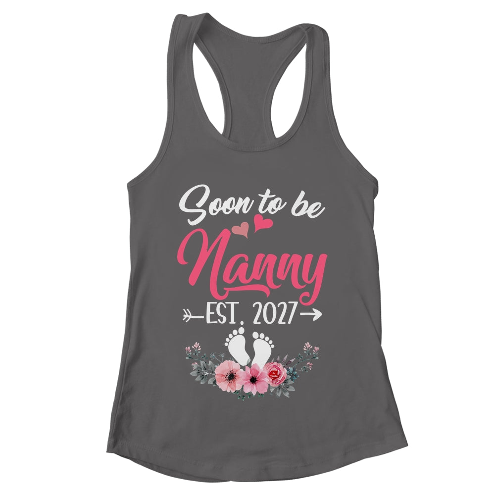 Soon To Be Nanny Est 2027 Mothers Day First Time Nanny Shirt & Tank Top | teecentury