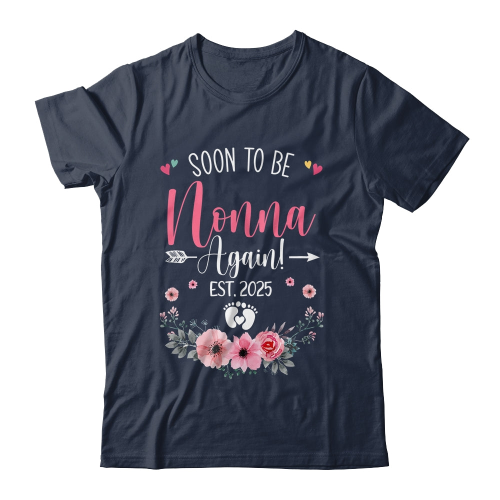 Soon To Be Nonna Again Est 2025 Mothers Day Shirt & Tank Top | teecentury