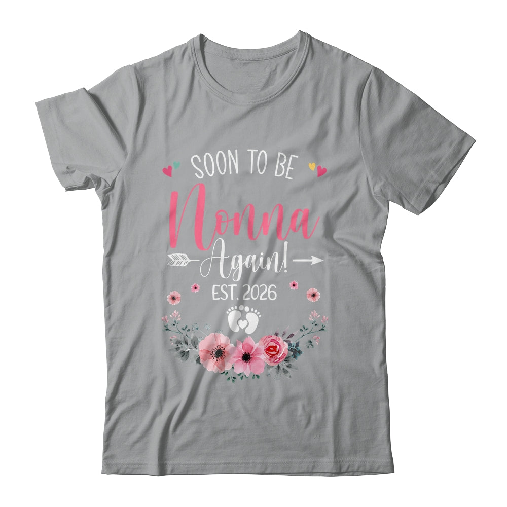 Soon To Be Nonna Again Est 2026 Mothers Day Shirt & Tank Top | teecentury