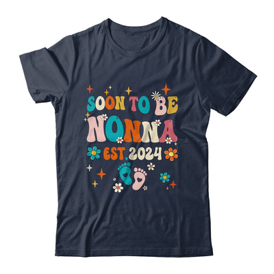 Soon To Be Nonna Est 2024 Pregnancy Announcement Groovy Shirt & Tank Top | teecentury