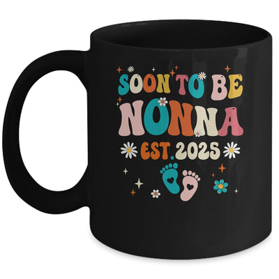 Soon To Be Nonna Est 2025 Pregnancy Announcement Groovy Mug | teecentury