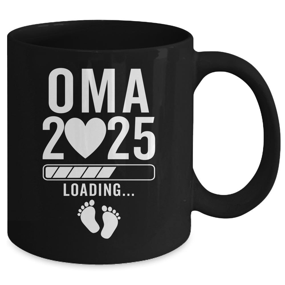 Soon To Be Oma 2025 Pregnancy Announcement Loading Mug | teecentury