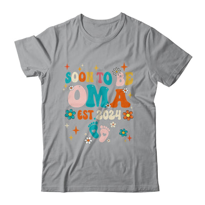 Soon To Be Oma Est 2024 Pregnancy Announcement Groovy Shirt & Tank Top | teecentury