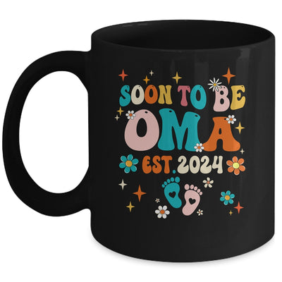 Soon To Be Oma Est 2024 Pregnancy Announcement Groovy Mug | teecentury