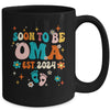 Soon To Be Oma Est 2024 Pregnancy Announcement Groovy Mug | teecentury