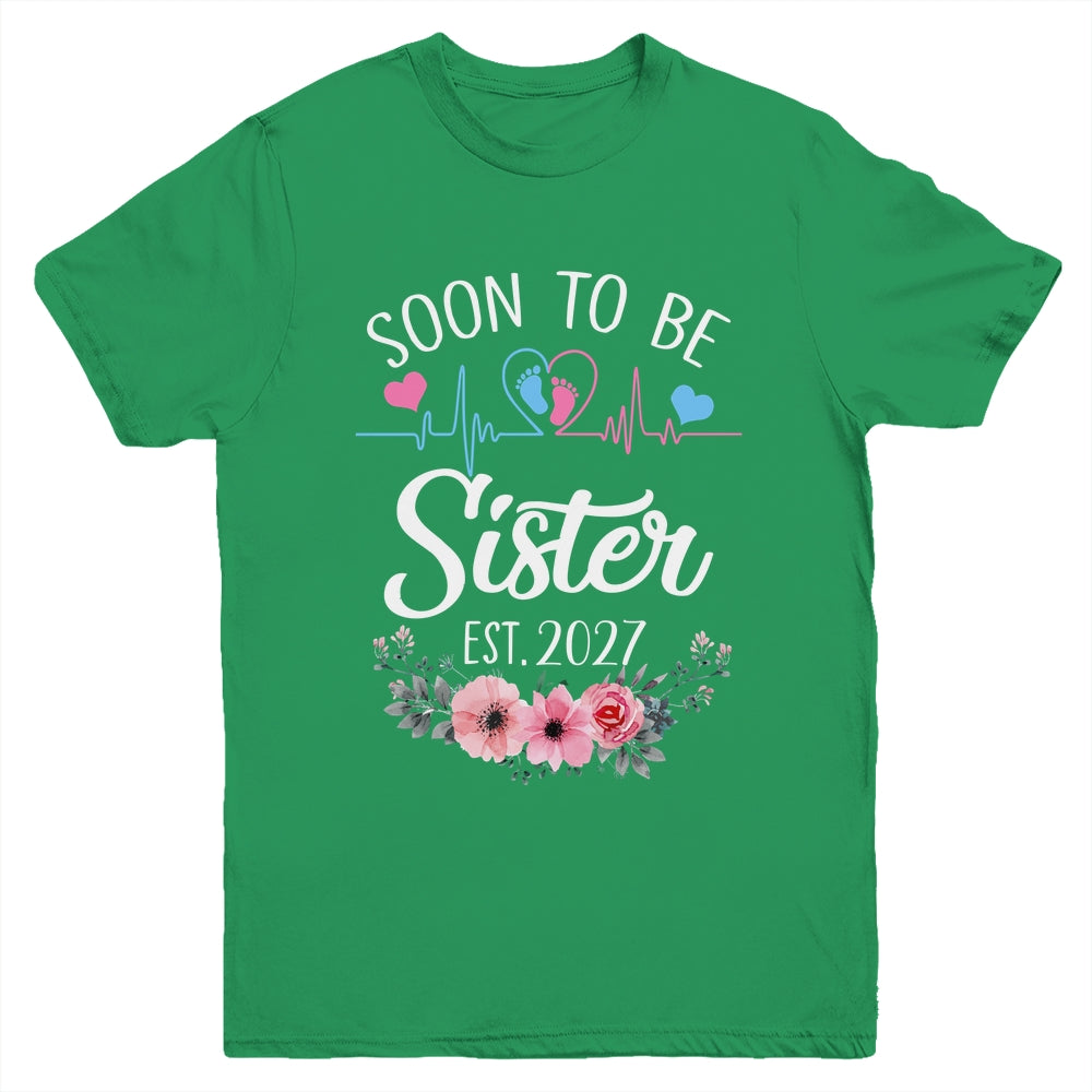 Soon To Be Sister 2027 First Time Pregnancy Announcement Youth Shirt | teecentury