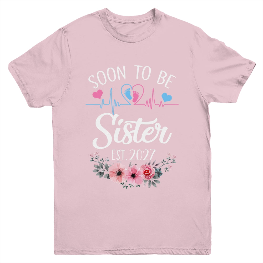 Soon To Be Sister 2027 First Time Pregnancy Announcement Youth Shirt | teecentury
