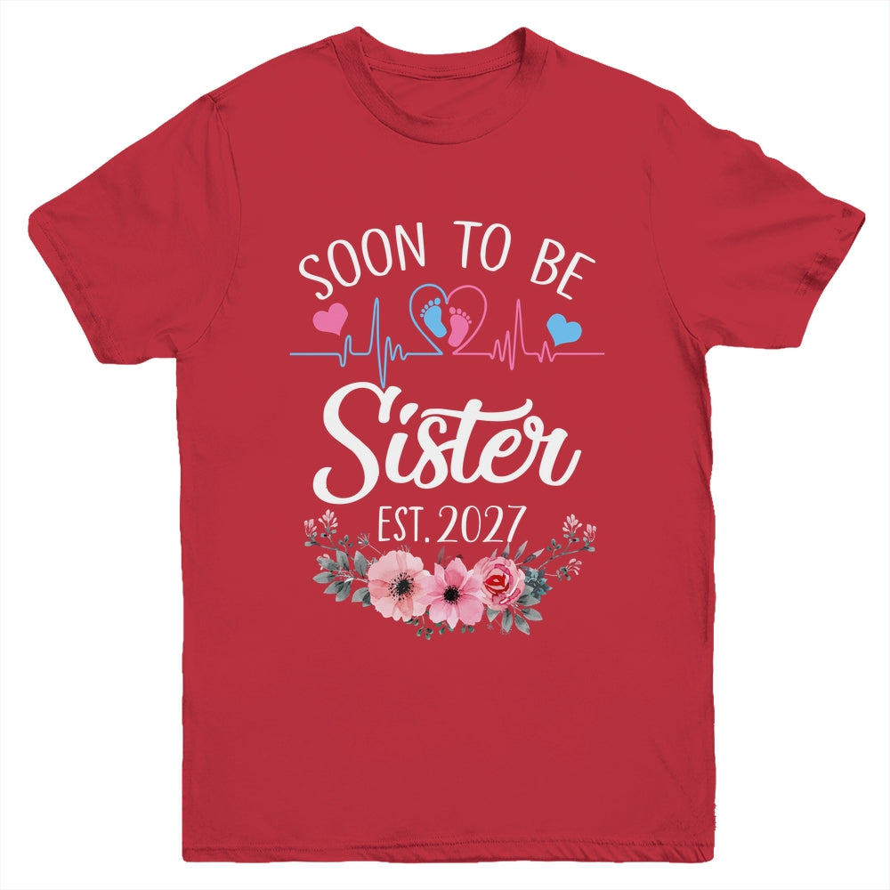 Soon To Be Sister 2027 First Time Pregnancy Announcement Youth Shirt | teecentury