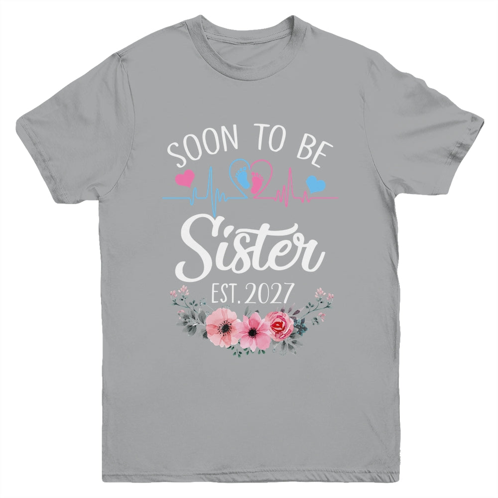 Soon To Be Sister 2027 First Time Pregnancy Announcement Youth Shirt | teecentury