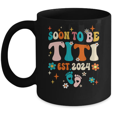 Soon To Be Titi Est 2024 Pregnancy Announcement Groovy Mug | teecentury