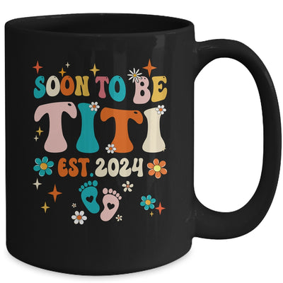 Soon To Be Titi Est 2024 Pregnancy Announcement Groovy Mug | teecentury