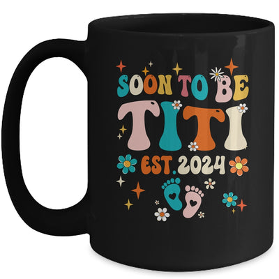 Soon To Be Titi Est 2024 Pregnancy Announcement Groovy Mug | teecentury