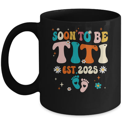 Soon To Be Titi Est 2025 Pregnancy Announcement Groovy Mug | teecentury