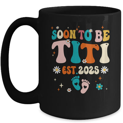 Soon To Be Titi Est 2025 Pregnancy Announcement Groovy Mug | teecentury