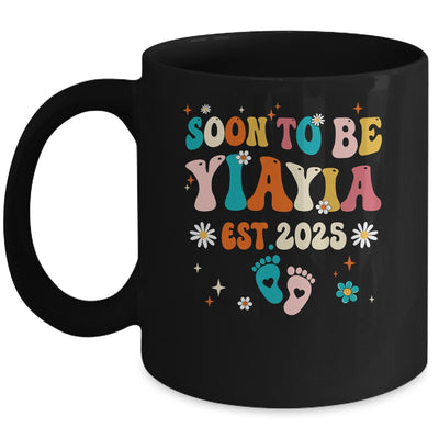 Soon To Be Yiayia Est 2025 Pregnancy Announcement Groovy Mug | teecentury