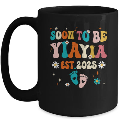 Soon To Be Yiayia Est 2025 Pregnancy Announcement Groovy Mug | teecentury