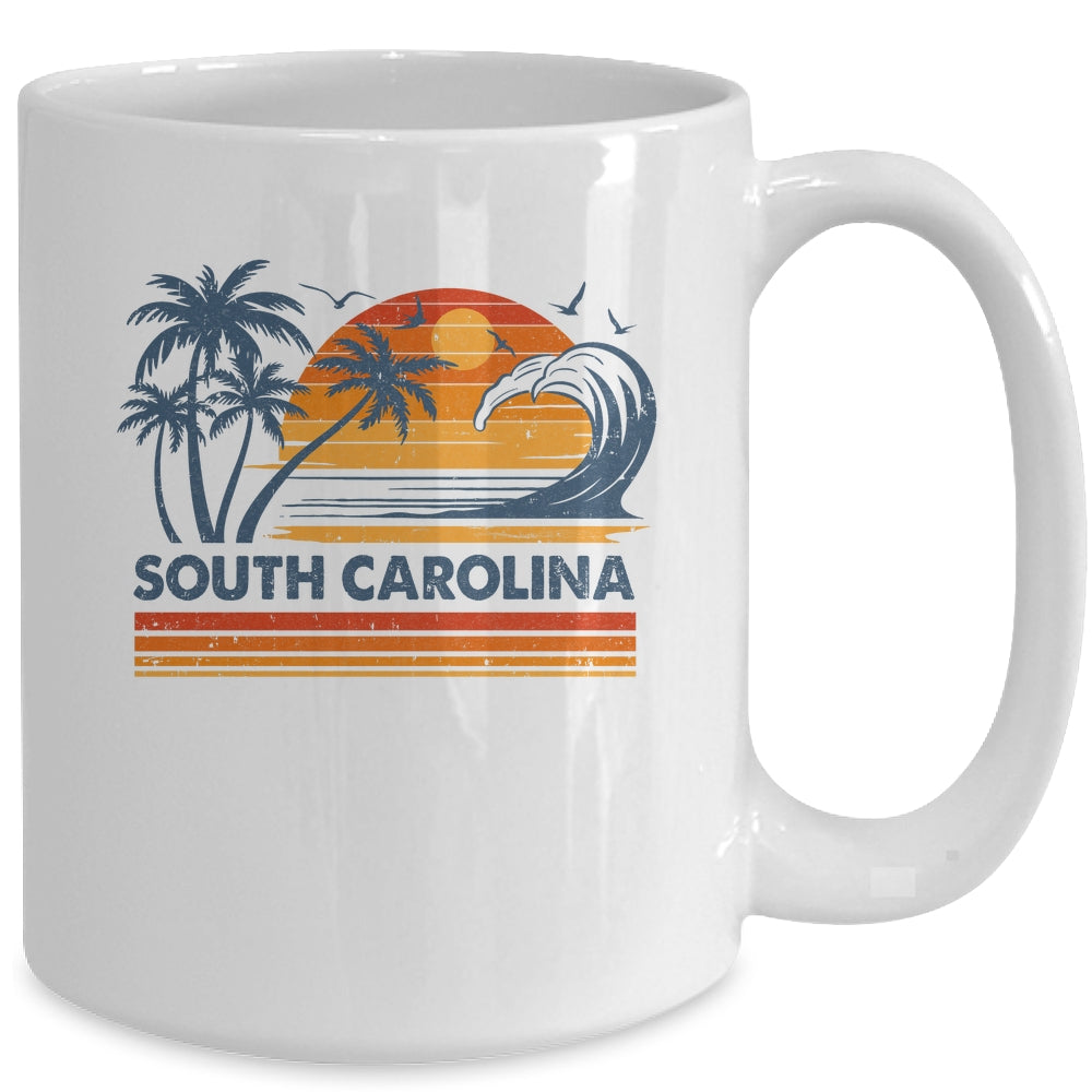 South Carolina Vacation Sunset Cute 70s Vintage Retro Beach Mug | teecentury