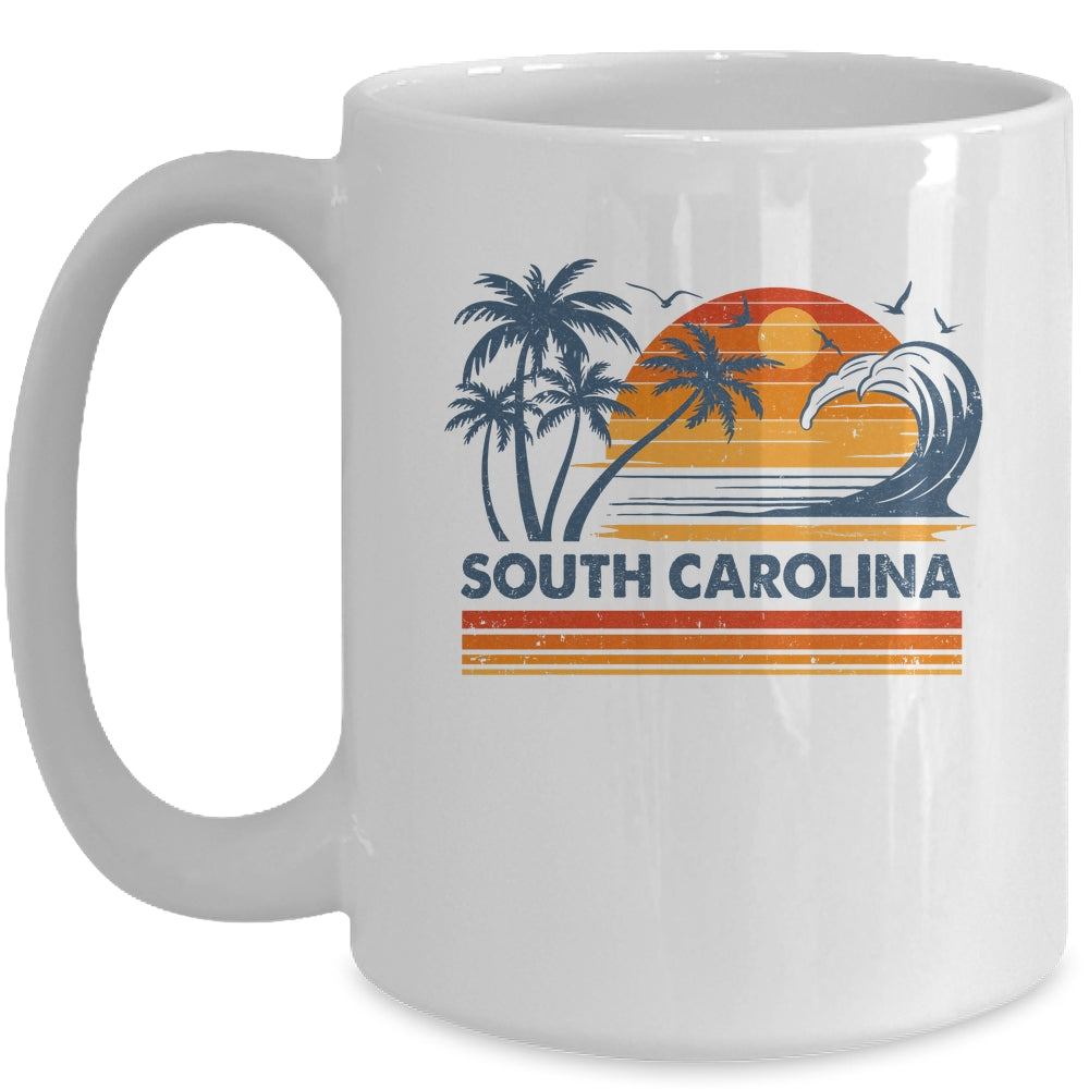 South Carolina Vacation Sunset Cute 70s Vintage Retro Beach Mug | teecentury