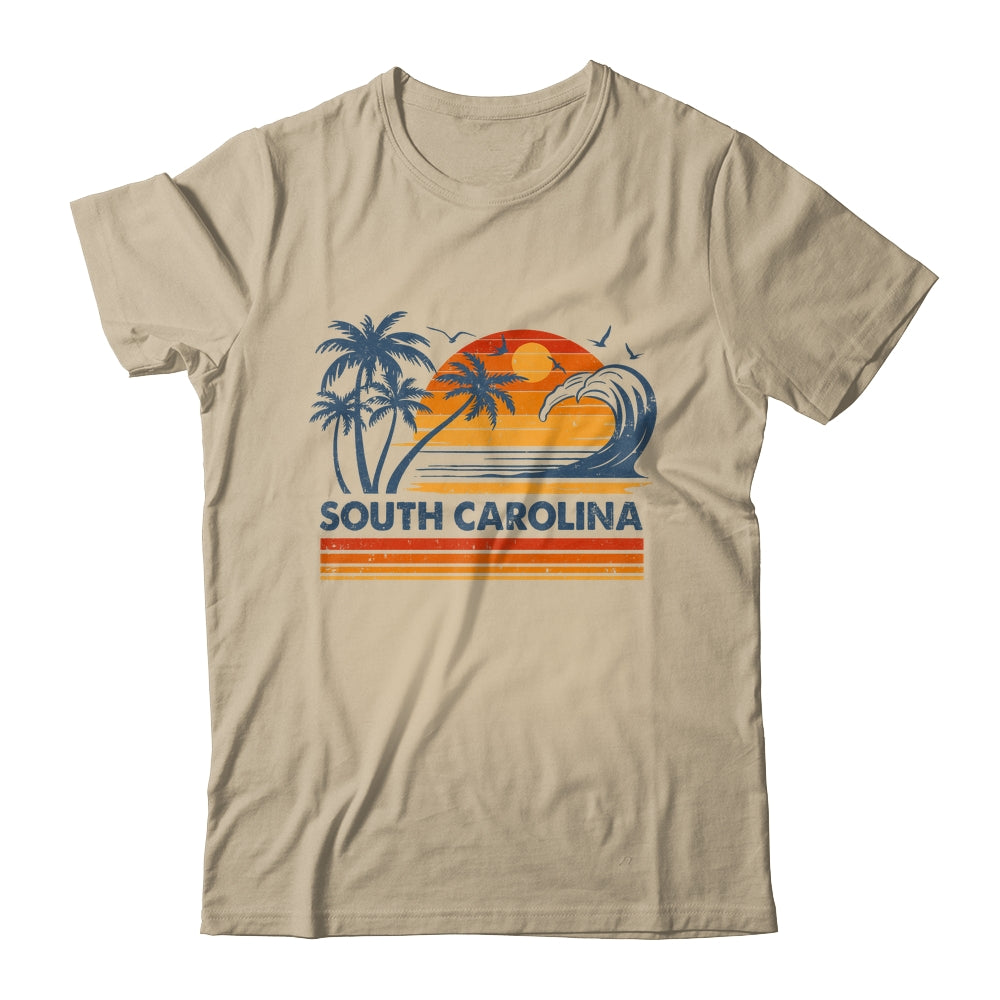 South Carolina Vacation Sunset Cute 70s Vintage Retro Beach Shirt & Tank Top | teecentury