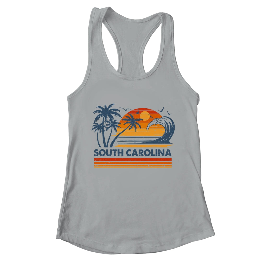 South Carolina Vacation Sunset Cute 70s Vintage Retro Beach Shirt & Tank Top | teecentury