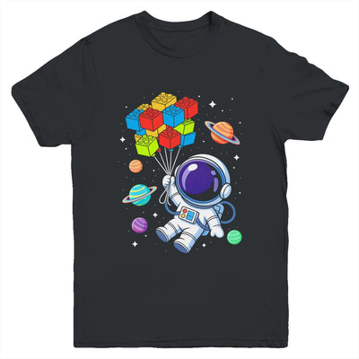 Space Astronaut Master Builder Funny Building Blocks Bricks Youth Shirt | teecentury