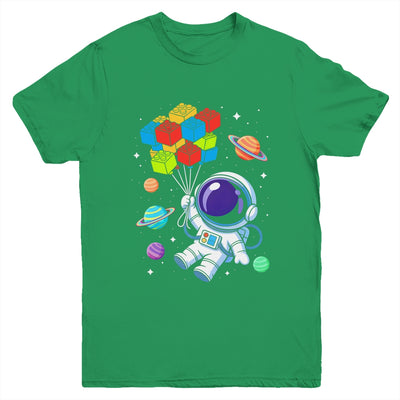 Space Astronaut Master Builder Funny Building Blocks Bricks Youth Shirt | teecentury