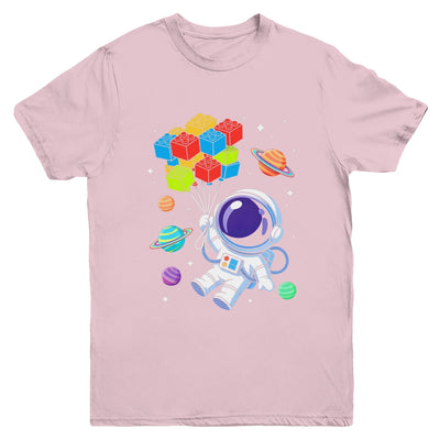 Space Astronaut Master Builder Funny Building Blocks Bricks Youth Shirt | teecentury