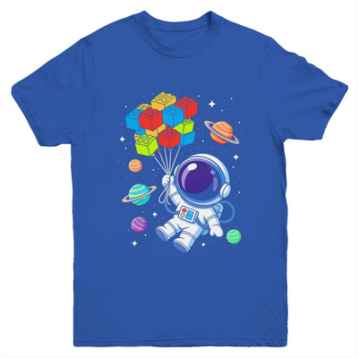 Space Astronaut Master Builder Funny Building Blocks Bricks Youth Shirt | teecentury