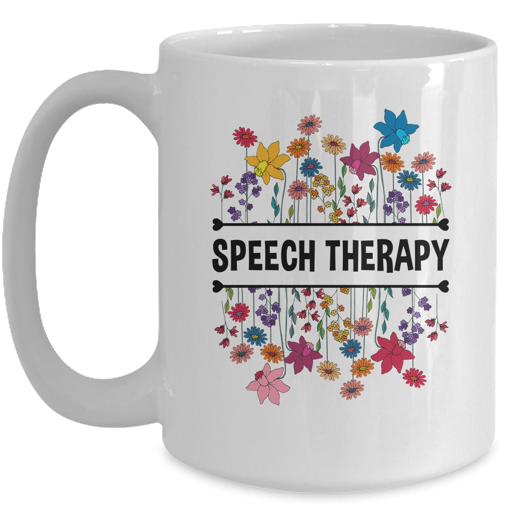 Speech Language Pathologist SLP Speech Therapy Pathology Flower Mug | teecentury