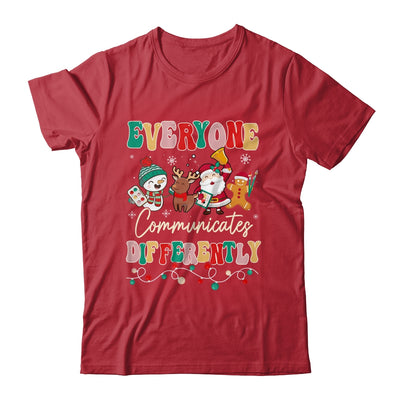 Speech Therapy Christmas Everyone Communicates Differently Shirt & Sweatshirt | teecentury