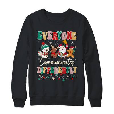 Speech Therapy Christmas Everyone Communicates Differently Shirt & Sweatshirt | teecentury