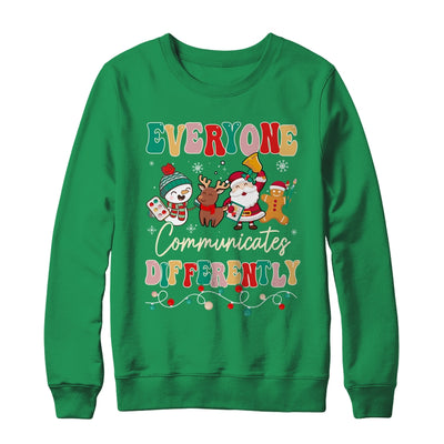 Speech Therapy Christmas Everyone Communicates Differently Shirt & Sweatshirt | teecentury