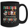 Speech Therapy Christmas Everyone Communicates Differently Mug | teecentury