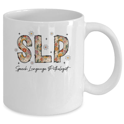 Speech Therapy Retro Flower Speech Language Pathologist SLP Mug | teecentury