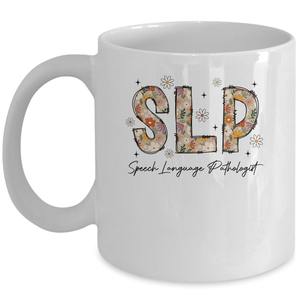 Speech Therapy Retro Flower Speech Language Pathologist SLP Mug | teecentury
