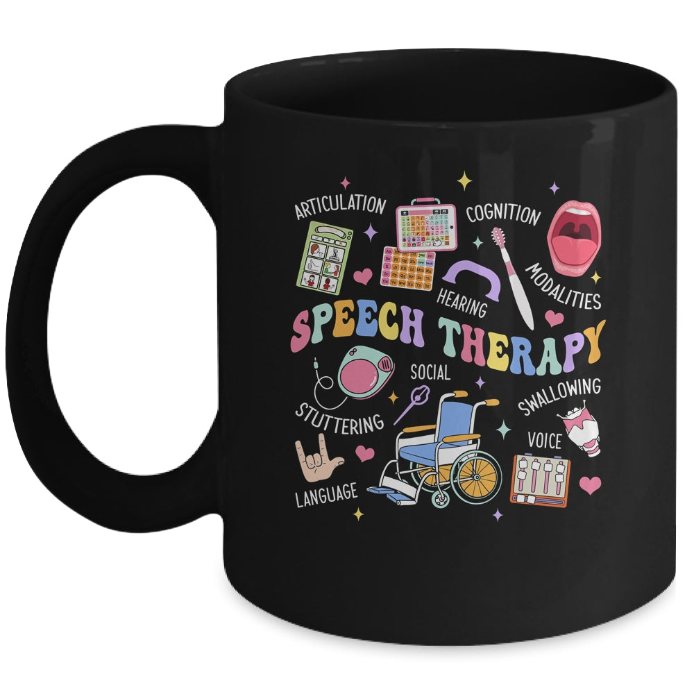 Speech Therapy Retro Groovy Language Pathologist Therapist Mug | teecentury