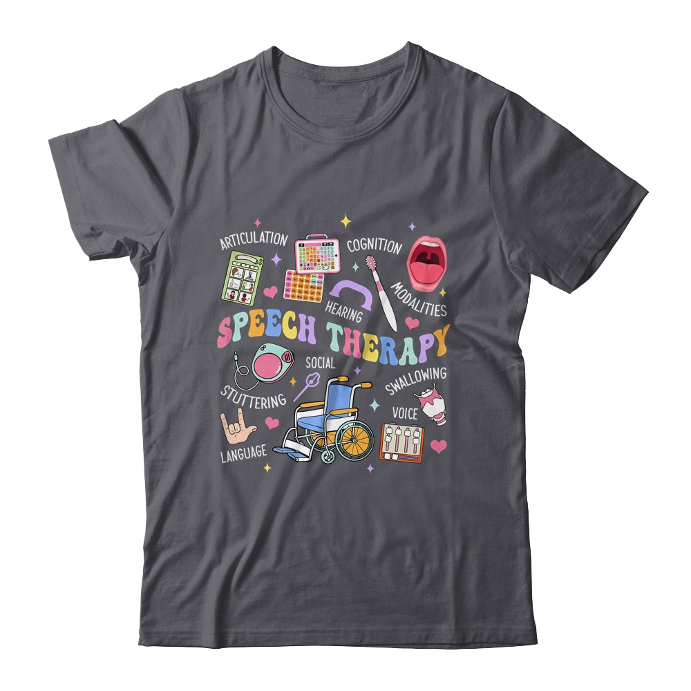Speech Therapy Retro Groovy Language Pathologist Therapist Shirt & Tank Top | teecentury
