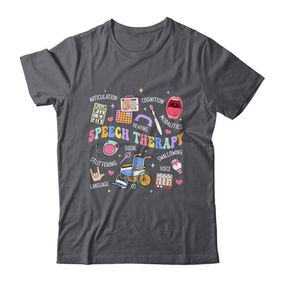 Speech Therapy Retro Groovy Language Pathologist Therapist Shirt & Tank Top | teecentury