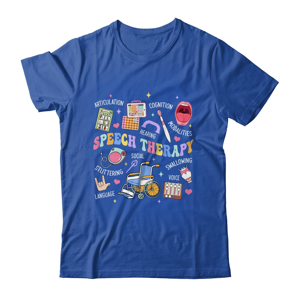 Speech Therapy Retro Groovy Language Pathologist Therapist Shirt & Tank Top | teecentury