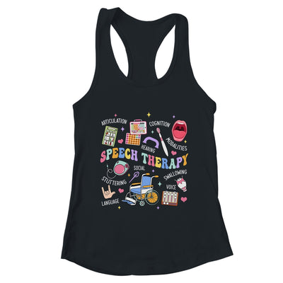 Speech Therapy Retro Groovy Language Pathologist Therapist Shirt & Tank Top | teecentury
