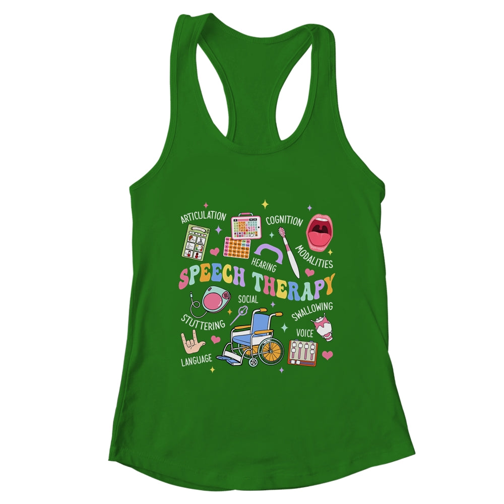 Speech Therapy Retro Groovy Language Pathologist Therapist Shirt & Tank Top | teecentury