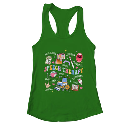 Speech Therapy Retro Groovy Language Pathologist Therapist Shirt & Tank Top | teecentury