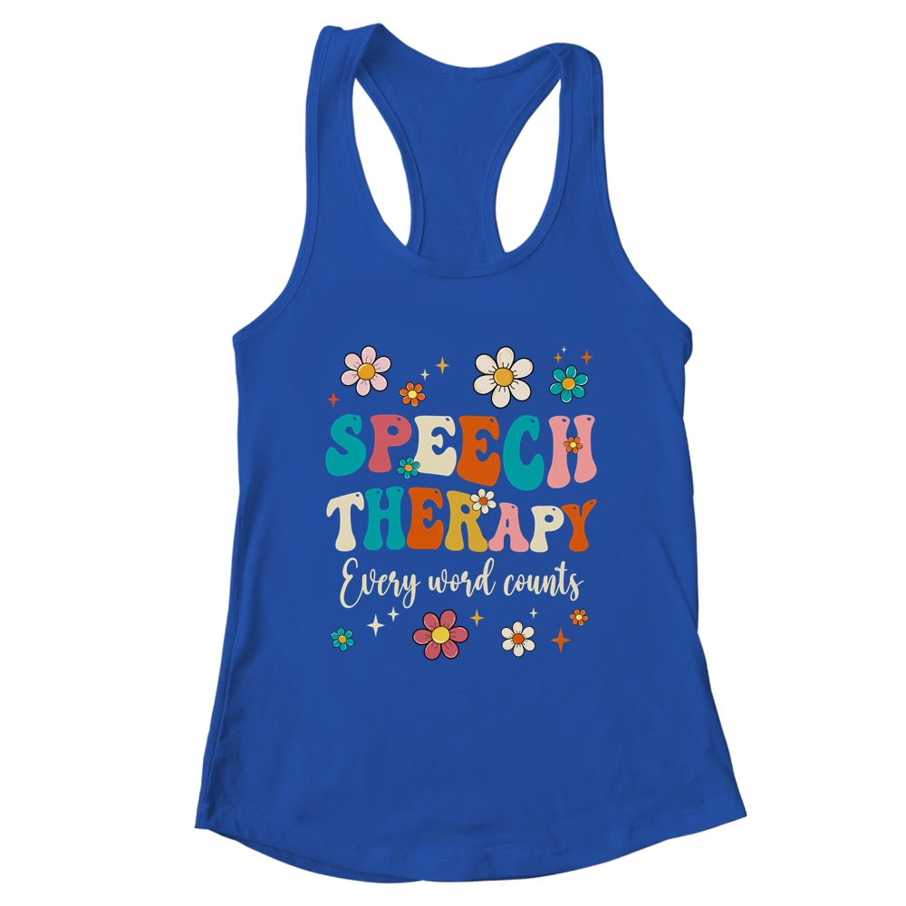 Speech Therapy Speech Language Pathologist SLP Groovy Shirt & Tank Top | teecentury