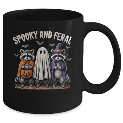 Spooky And Feral Halloween Cute Ghost Raccoon Trick Or Treat Mug | teecentury