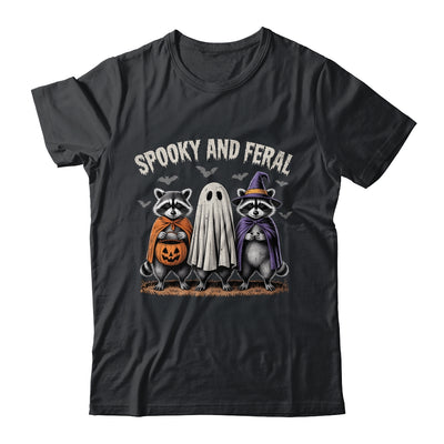 Spooky And Feral Halloween Cute Ghost Raccoon Trick Or Treat Shirt & Hoodie | teecentury