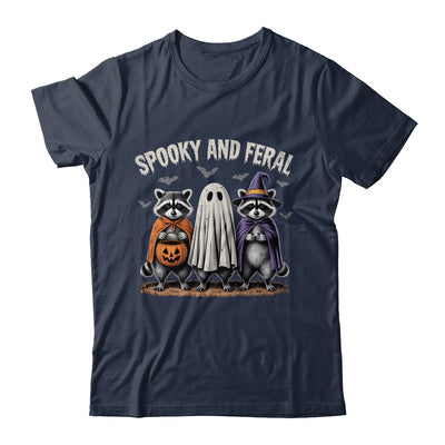 Spooky And Feral Halloween Cute Ghost Raccoon Trick Or Treat Shirt & Hoodie | teecentury