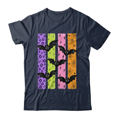 Spooky Bats Halloween Colorful Stripes Fall Graphic Women Shirt & Sweatshirt | teecentury