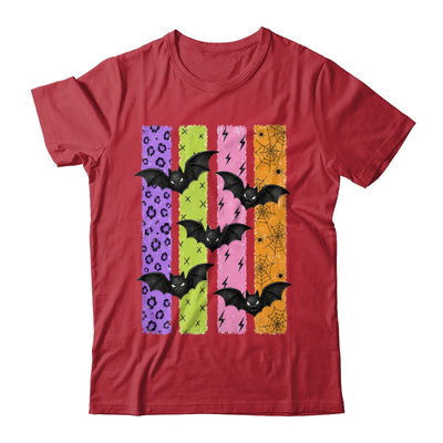 Spooky Bats Halloween Colorful Stripes Fall Graphic Women Shirt & Sweatshirt | teecentury