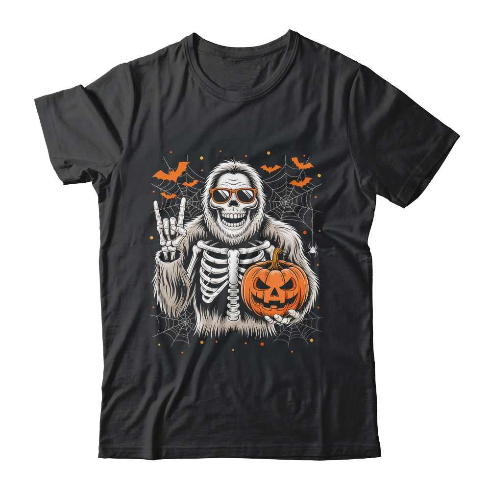 Spooky Bigfoot Skeleton Halloween Costume Pumpkin Boys Mens Shirt & Hoodie | teecentury